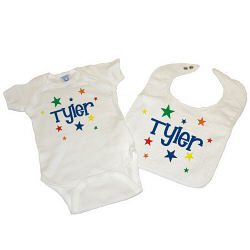 C06119 - New Baby "A Star is Born" Personalized Onesie and Bib Gift Set